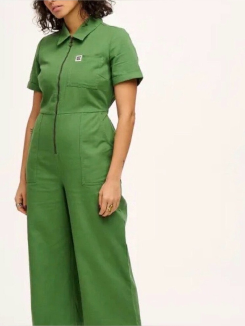 Green Lucy & Yak Cropped Boiler Suit